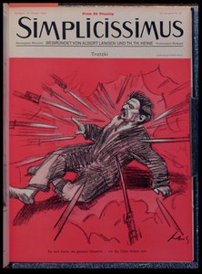 Karikatur af Leon Trotsky (1879-1940) under angreb, fra 