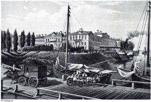 Udsigt over Mitau Slot, ca. 1850 af Wilhelm Siegfried Stavenhagen