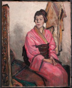 Dame i kimono af Wilhelm Thöny