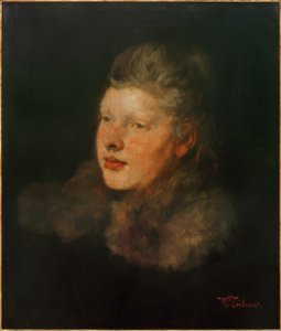 Blond med pels af Wilhelm Trübner
