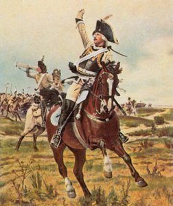 General Seydlitz giver signal til angreb ved Rossbach, 5. november 1757 (forstærket farvelitografi) af Wilhelm Werner Schuch