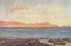 Den sydlige del af False Bay med Cape Hangclip (farvelitografi)