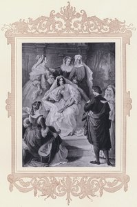 Leonore, Torquato Tasso (litho) af Wilhelm von (after) Kaulbach