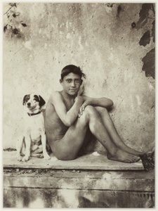 Boy and His Dog, Taormina, Italien, ca. 1900 (albumin print) af Baron Wilhelm von Gloeden