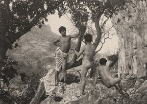 undersøgelse af mandlige nøgen nøgen, ca. 1900 af Baron Wilhelm von Gloeden