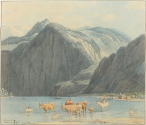 Königsee med St. Bartholomëes klipper af Wilhelm von Kobell
