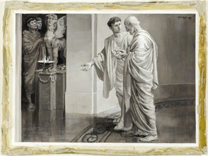 Han mødtes i den murrende vestibule, sin unge discipel af Will Hicock Low