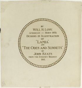 Titelblad til "Odes and Sonnets of John Keats" af Will Hicock Low