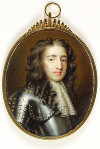 William Prince of Orange, senere kong William III (akvarel på elfenben) af Willem (after) Wissing