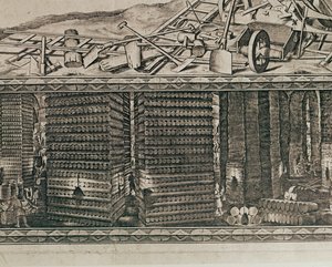 Saltminerne i Wieliczka nær Krakow producerede omkring en tredjedel af de polske kongers indtægter ... (gravering) af Willem (c.1597-1660) Hondius