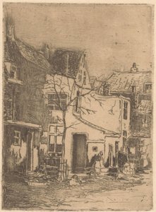 Huse i Rijswijk af Willem Adrianus Grondhout (signed by artist)