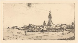 Veere (original titel på objekt) af Willem Adrianus Grondhout (signed by artist)