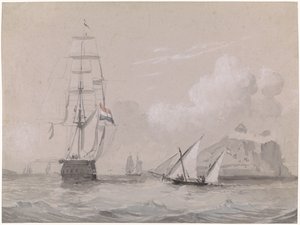 Hollandsk sejlskib ud for Gibraltars kyst
