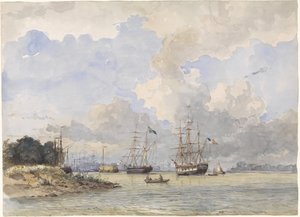 Maas til Rotterdam, med et amerikansk og svensk skib