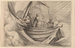 Cæsar krydser stormfulde hav af Willem Basse