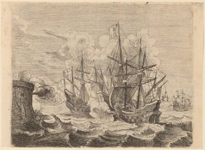 Heemskercks sejr over den spanske flåde ved Gibraltar af Willem Basse