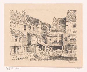 Bagsiden af ​​gamle huse, i Enkhuizen Gamle huse, Enkhuizen (original titel)