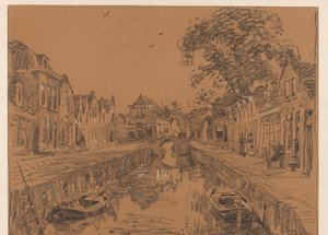 Kanal med gamle huse af Willem Bastiaan Tholen