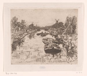Kanal med pramme Kanal (original titel) af Willem Bastiaan Tholen