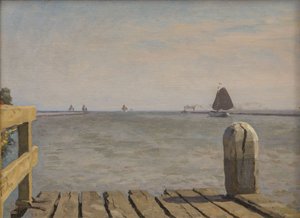 Pier i Enkhuizen, 1918. af Willem Bastiaan Tholen