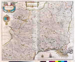 Kort over Languedoc - Roussillon - Montpellier - Toulouse - Avignon - Arles, i 