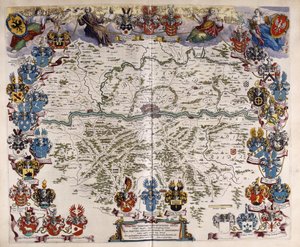 Kort over Tyskland, ca. 1644-1645 af Willem Blaeu
