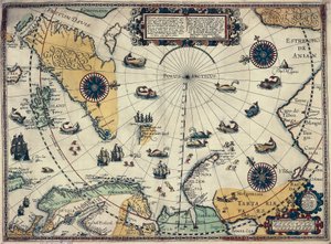 Kort over polarområder, af den hollandske kartograf Willem Janszoon Blaeu (1571-1638)