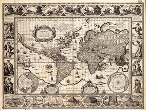 Mercator-kort over verden af Willem Blaeu
