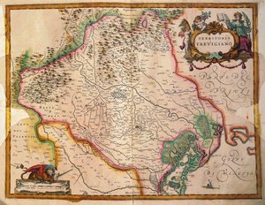 Regionum Italiae, territorium Treviso, Veneto-regionen, Italien af ​​Willem Janszoon Blaeu af Willem Blaeu