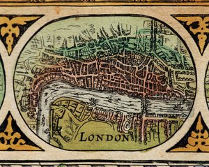 "" Repræsentation af London City "" Detalje af et verdenskort i "" The Theatre of the World "" af Willem Janszoon Blaeu (1571-1638) af Willem Blaeu