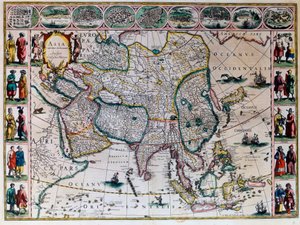 Verdens teater eller det nye atlas Amsterdam. Geografisk kort over Asien af Willem Janszoon Blaeu (1571-1638) af Willem Blaeu