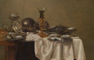 Stilleben med morgenmad af Willem Claesz. Heda