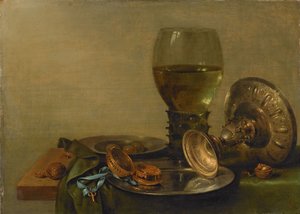 Stilleben med en sølvfarvet tazza af Willem Claesz. Heda