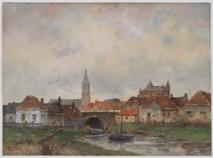 Øvre Sluse ved Steenbergen af Willem Cornelis Rip