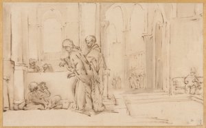 Peter og Johannes ved Tempelporten af Willem Drost