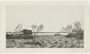 Digebrud ved Dreumel, 1855 af Willem Gruyter jr.