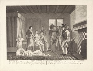 Prins af Orange efter sit sår under medicinsk behandling på felthospitalet, 1815