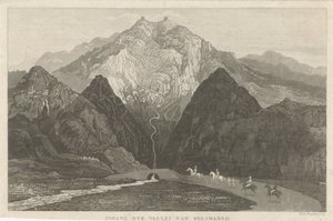 Bjergrejsende Indgang til Sulimaneij-dalen (titel på objekt) af Willem Hendrik Hoogkamer