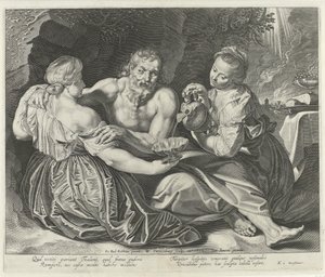 Lot og hans døtre af Willem Isaacsz Swanenburg