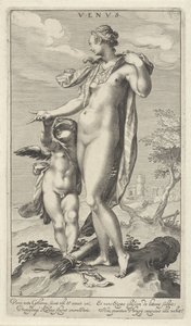 Venus og Amor Venus (titel på objekt) Judgment of Paris (serietitel) af Willem Isaacsz. van Swanenburg