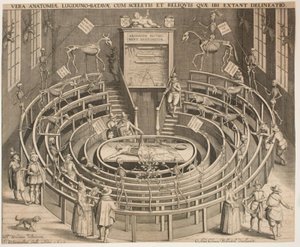 Det anatomiske teaters sal i Leyden af Willem Isaaksz Swanenburgh