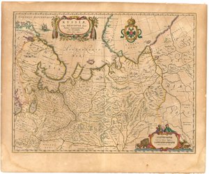 Kort over Rusland Fra: Verdenskort.., 1645