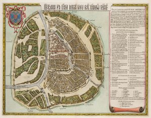 Moskva Kreml-kort over det 16. århundrede Castellum Urbis Moskvae, 1662 af Willem Janszoon Blaeu