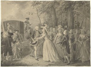 Møde mellem prinsesse Wilhelmina og hendes bror kong Frederik III af Preussen i Cleves, 1788