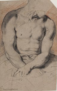 Kristus kronet med torne. Kristi torso. Efter Van Dyck af Willem Panneels