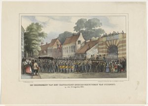 Bataillon Mobile Schuttery i Utrecht vender tilbage den 19. august 1834 (titel på objekt)