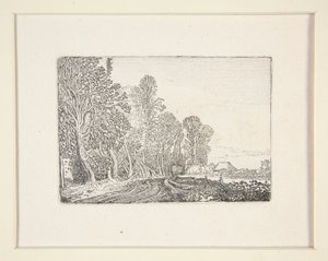Vej i udkanten af skoven, tavle 4 fra The Set of the Landscapes af Willem Pietersz. Buytewech