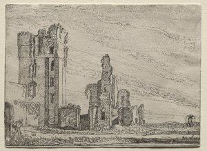 Ruinerne af slottet Huys Te Kleef nær Haarlem, ca. 1616.