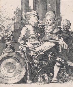 Det forelskede par: Lucelle og Ascagnes, 1616. af Willem Pietersz. Buytewech