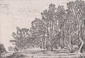 To plankehække, fra Verscheyden Landtschapjes Diverse små landskaber, tavle 6,..., ca. 1616. af Willem Pietersz. Buytewech